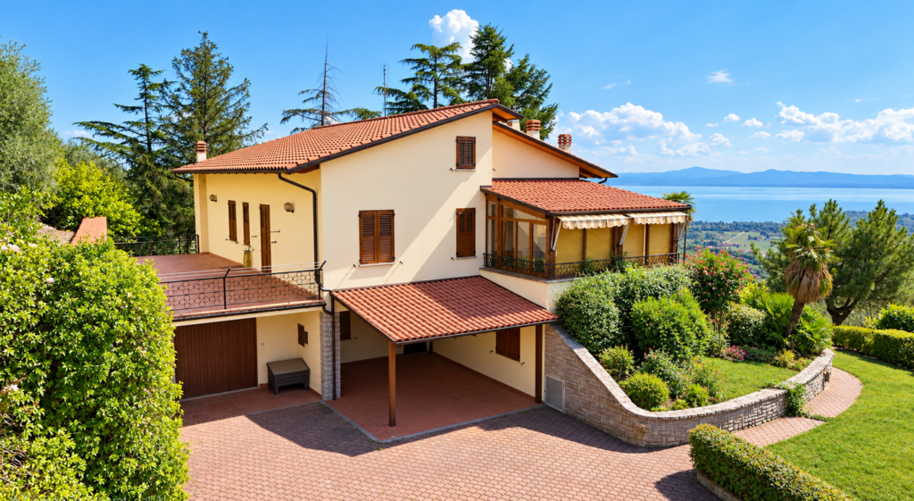 Villa panoramica sul Lago Trasimeno immersa nel verde